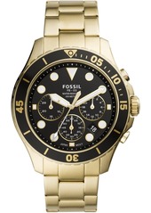 Fossil Men's Chronograph Fb-03 Gold-Tone Stainless Steel Bracelet Watch 46mm