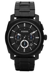 Fossil Men's Chronograph Machine Black Stainless Steel Bracelet Watch 45mm FS4552