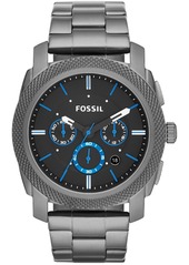 Fossil Men's Chronograph Machine Smoke-Tone Stainless Steel Bracelet Watch 45mm FS4931