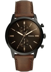Fossil Men's Chronograph Townsman Brown Leather Strap Watch 44mm - Brown/Black