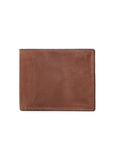 Fossil Men's Derrick Leather RFID-Blocking Bifold with Coin Pocket Wallet  (Model: ML3687200)