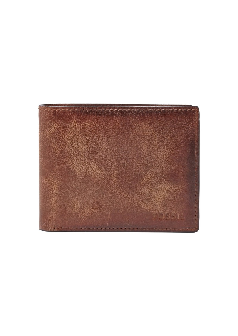 Fossil Men's Derrick Leather RFID-Blocking Bifold with Flip ID Wallet  (Model: ML3681200)