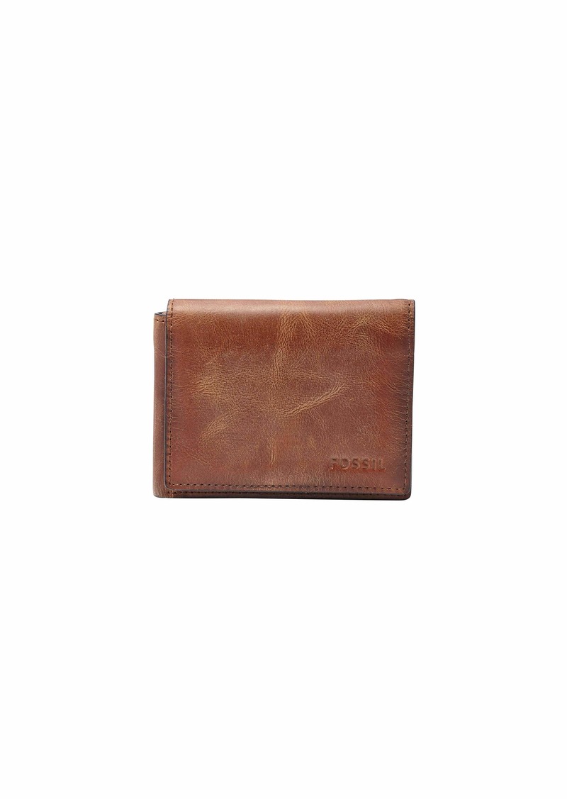 Fossil Men's Derrick Leather RFID-Blocking Execufold Trifold Wallet Brown (Model: ML3700200)