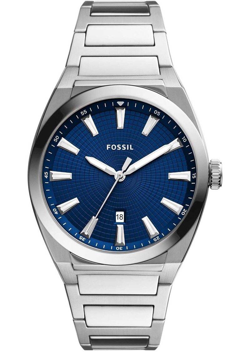 Fossil Men's Everett 3 Hand Blue Dial Watch