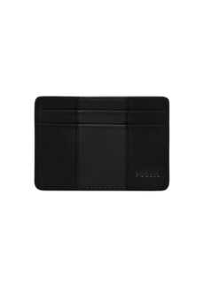 Fossil Men's Everett Leather Slim Minimalist Card Case Front Pocket Wallet Black (Model: ML4398001)