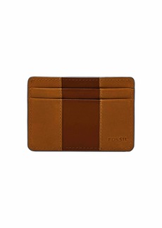 Fossil Men's Everett Leather Slim Minimalist Card Case Front Pocket Wallet Brown (Model: ML4398210)