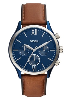 Fossil Men's Fenmore Midsize Multifunction Luggage Leather Watch