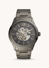 Fossil Men's Flynn Automatic, Gunmetal-Tone Stainless Steel Watch