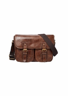 Fossil Men's Greenville Leather Travel Courier Messenger Bag Cognac  (Model: MBG9557222)