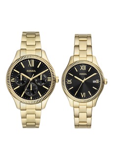 Fossil Men's His and Hers Multifunction, Gold-Tone Alloy Watch