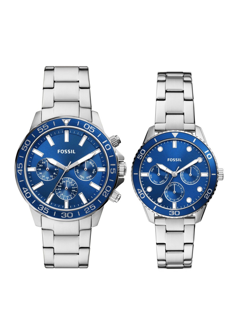 Fossil Men's His and Hers Multifunction, Stainless Steel Watch