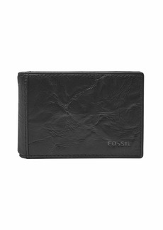 Fossil Men's Neel Leather Slim Minimalist Money Clip Bifold Front Pocket Wallet Black (Model: ML3887001)