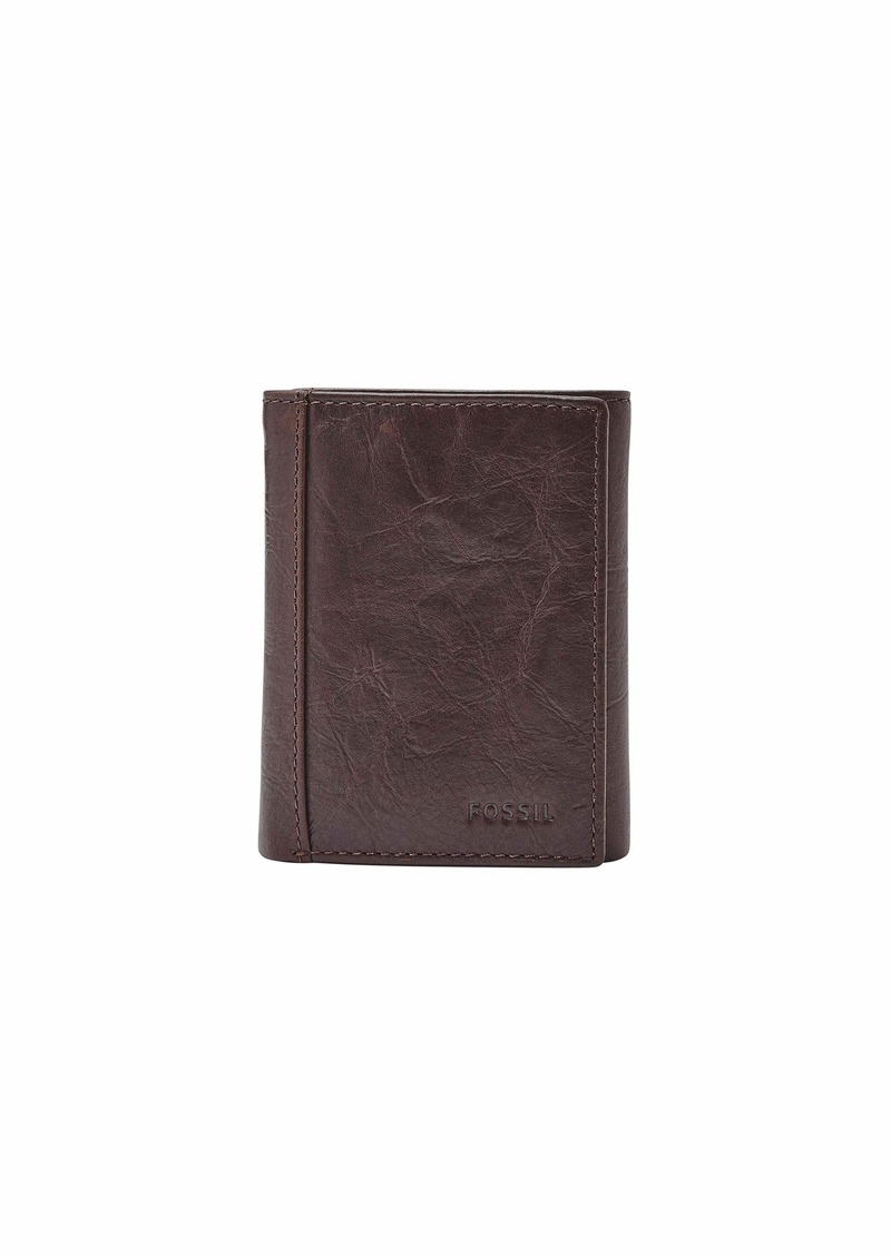Fossil Men's Neel Leather Trifold with ID Window Wallet Brown (Model: ML3869200)