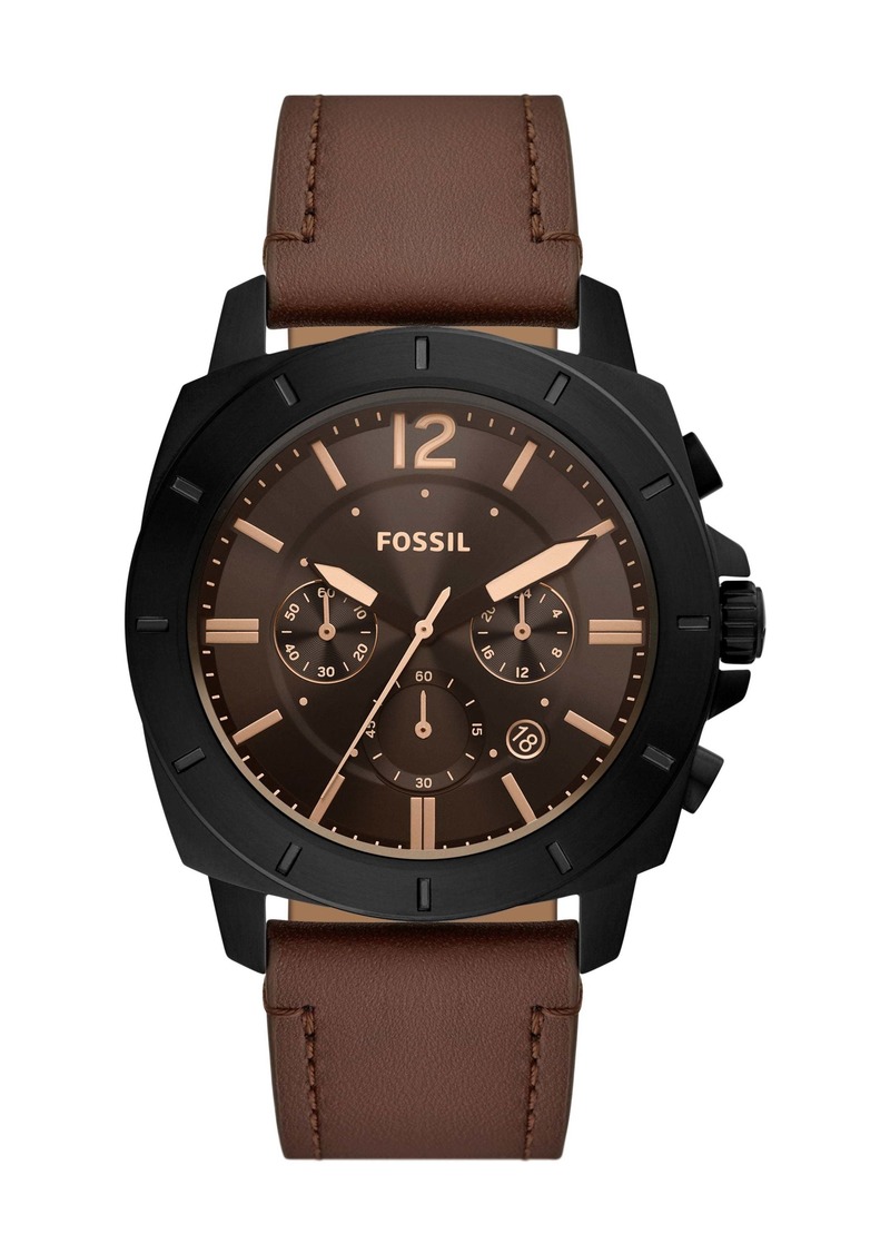 Fossil Men's Privateer Chronograph, Black Stainless Steel Watch