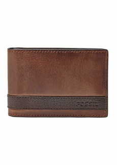 Fossil Men's Quinn Leather Slim Minimalist Bifold Front Pocket Wallet Brown (Model: ML3650200)