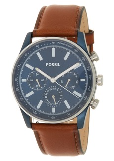 Fossil Men's Sullivan Multifunction Leather Strap Watch