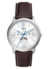 Fossil Neutra Moonphase Leather Strap Watch
