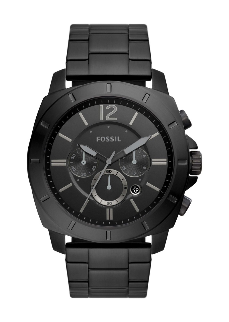 Fossil Outlet Men's Privateer Chronograph, Black Stainless Steel Watch