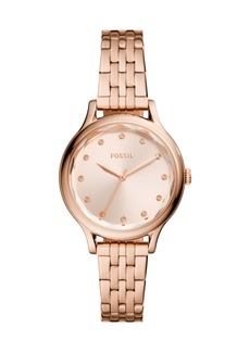 Fossil Outlet Women's Laney Three-Hand, Rose Gold-Tone Stainless Steel Watch