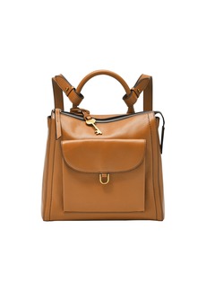 Fossil Women's Parker Leather Mini Backpack Purse Handbag Camel (Model: ZB1797235)