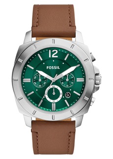 Fossil Privateer Chronograph Leather Strap Watch
