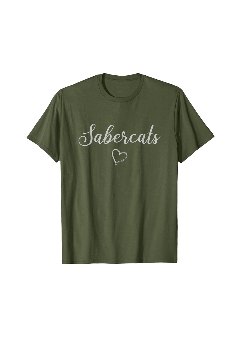 Fossil Ridge Sabercats Above  Heart T-Shirt