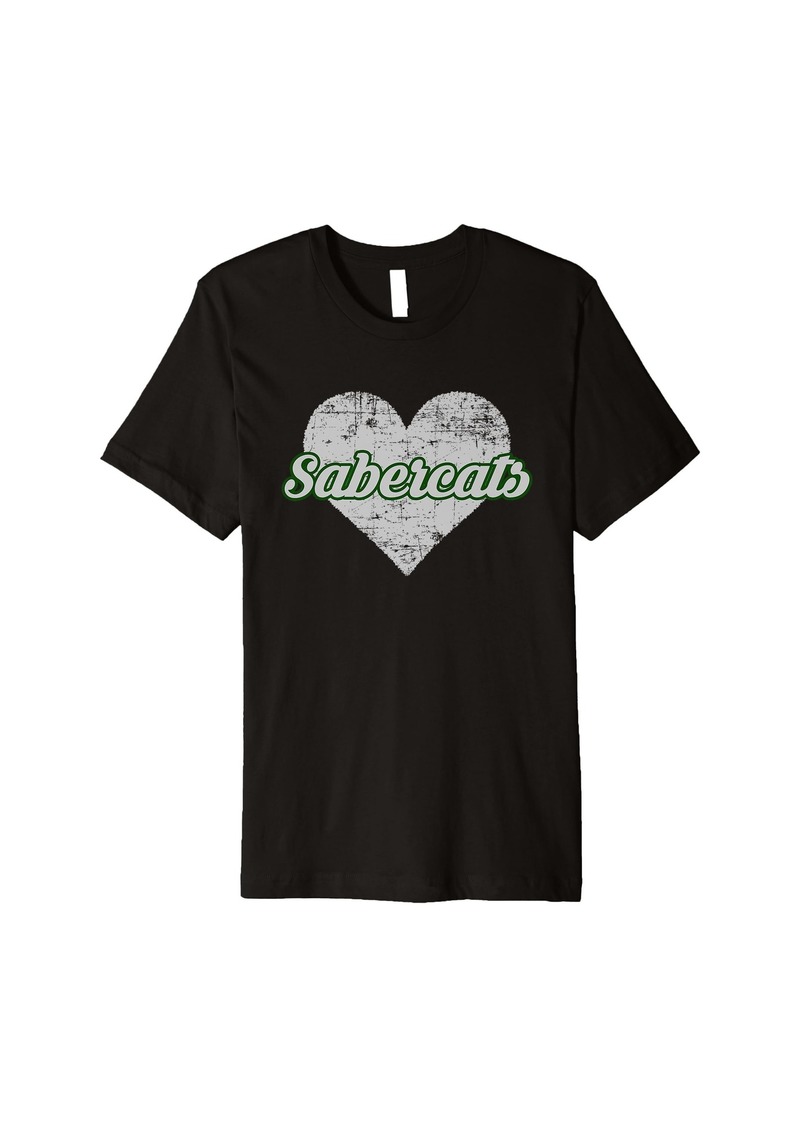 Fossil Ridge Sabercats Over Heart Premium T-Shirt