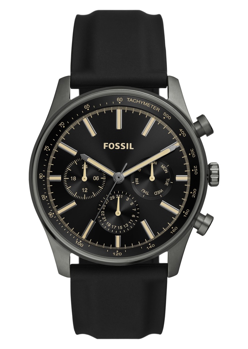 Fossil Sullivan Three-Hand Quartz Silicone Strap Watch