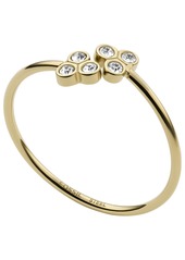 Fossil Sutton Trio Glitz Gold-tone Stainless Steel Ring - Gold-Tone
