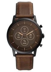 Fossil Tech Collider Brown Leather Strap Hybrid Smart Watch 42mm