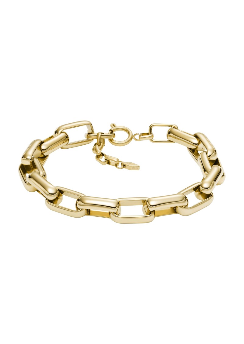 Fossil Women's Archival Core Essentials Gold-Tone Stainless Steel Chain Bracelet