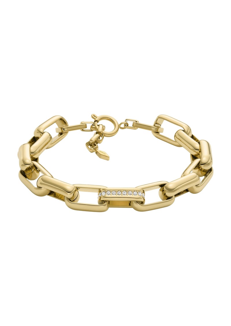 Fossil Women's Archival Glitz Gold-Tone Brass Chain Bracelet