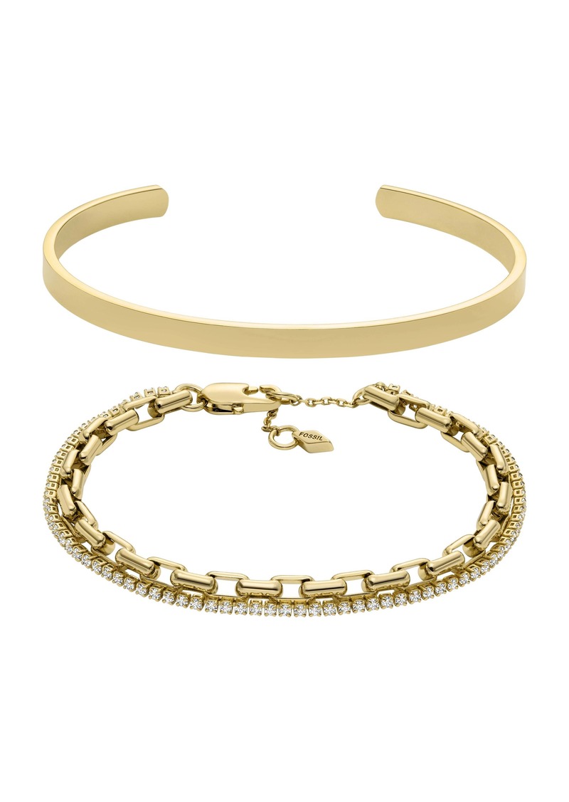 Fossil Women's Core Gift Set Gold-Tone Brass Bracelet Set