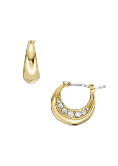 Fossil Women's Ear Party Gold-Tone Stainless Steel Hoop Earrings