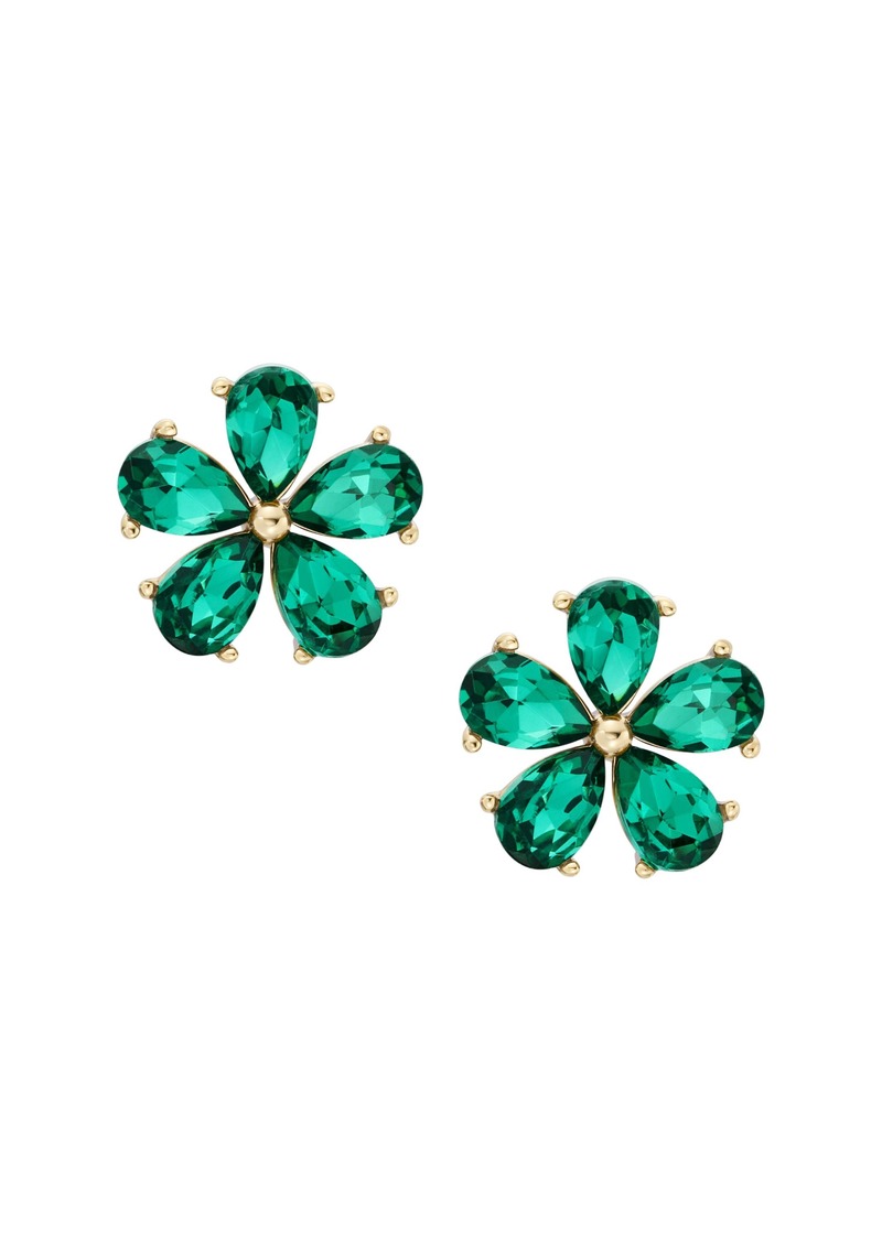 Fossil Women's Garden Party Emerald Green Crystals Stud Earrings