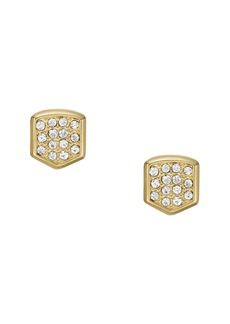 Fossil Women's Heritage Crest Gold-Tone Stainless Steel Stud Earrings