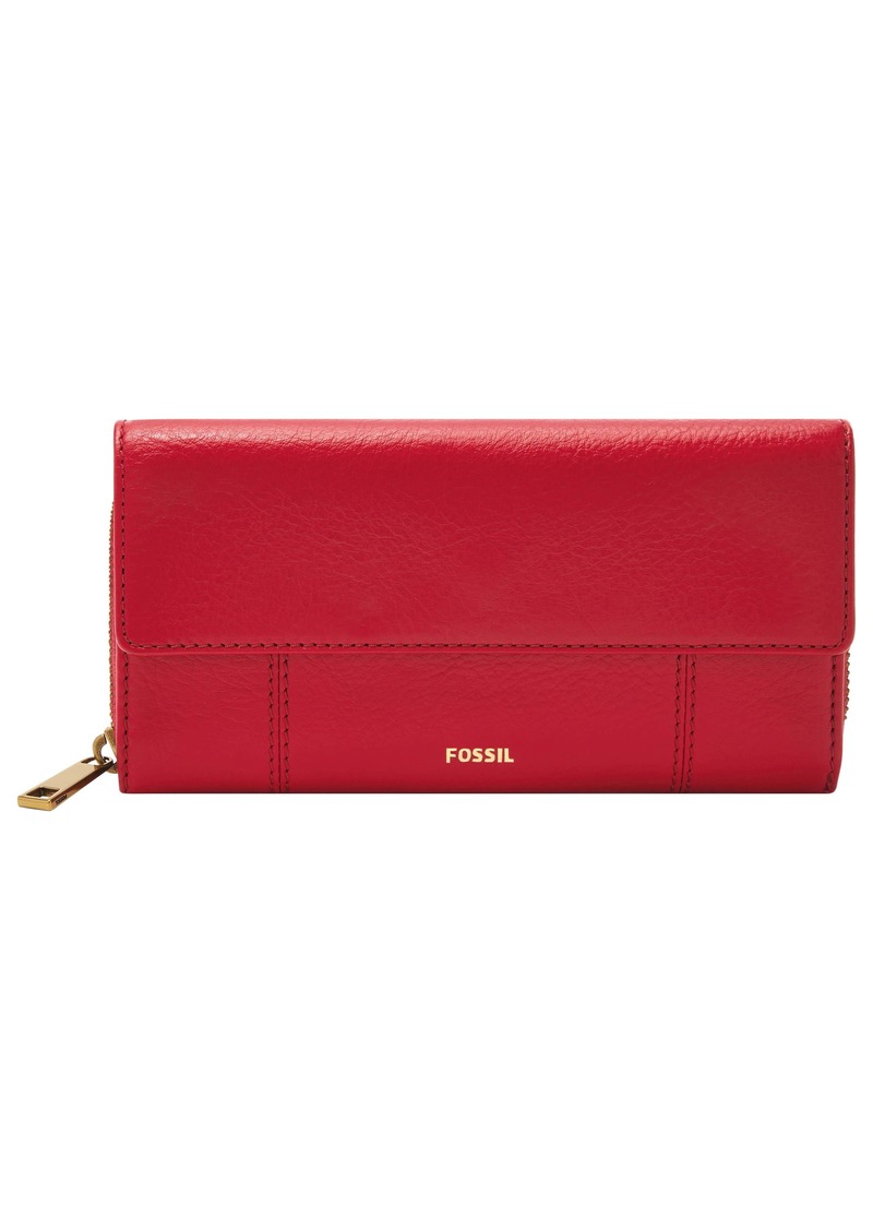 Fossil Women's Jori LiteHide Leather Flap Clutch