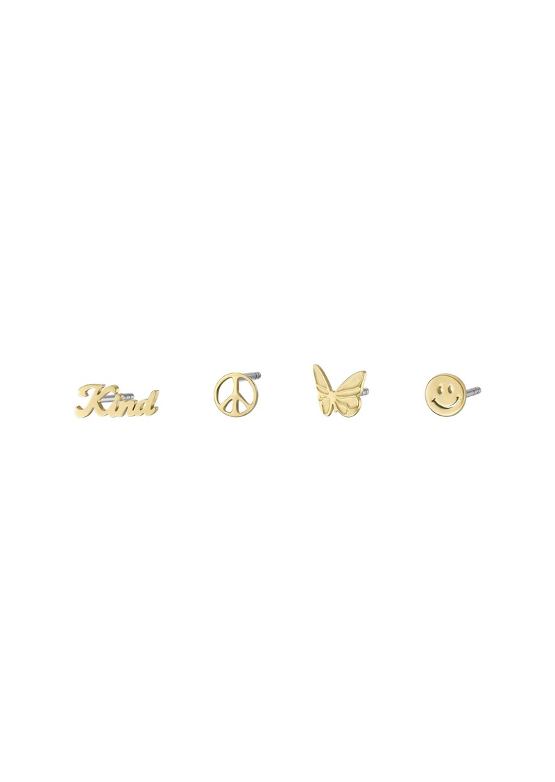 Fossil Women's La La Land Gold-Tone Stainless Steel Stud Earrings Set