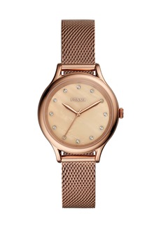 Fossil Women's Laney Three-Hand, Rose Gold-Tone Stainless Steel Watch