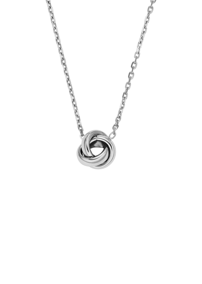 Fossil Women's Love Knot Stainless Steel Station Necklace