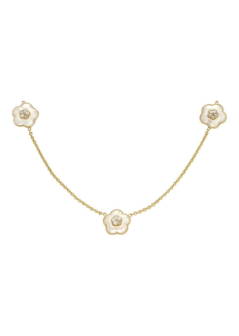 Fossil Women's Mothers Day Pearl White Resin Station Necklace