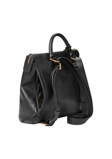 Fossil Women's Parker Leather Convertible Backpack Purse Handbag  Black