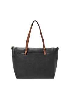 Fossil Women's Rachel Leather Tote Bag Purse Handbag Black/Brown (Model: ZB7507001)