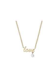 Fossil Women's Sadie Love Notes Two-Tone Stainless Steel Station Necklace