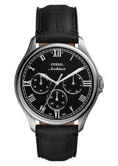 Men's Fossil Arc-02 Multifunction Leather Strap Watch