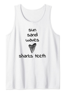 Fossil Sun Sand Waves Sharks Teeth men women and youth Tank Top