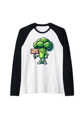 Fossil Team Broccoli Broccoli Mascot Funny Vegetable Gardening Raglan Baseball Tee