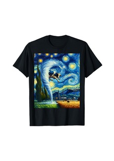 Fossil Tornado Storm Chasing Van Gogh Starry Night Style T-Shirt