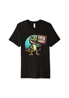 Tyrannosaurus Fossil Friday Dinosaur Lover Social Media Premium T-Shirt