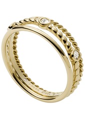 Fossil Val Vintage-Like Heritage Stainless Steel Prestack Ring - Gold-Tone